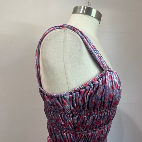 English Factory Smocked Floral Velvet Mini Dress Size Small - Picture 8 of 9